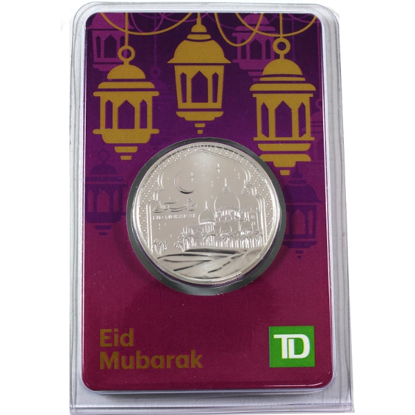 1/2oz TD Bank Eid Mubarak .999 Fine Silver Round in Sealed Card (Tax Exempt)