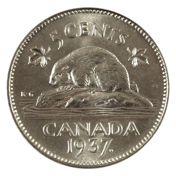 5-cent 1937 GEM BU