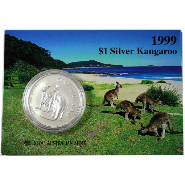Australia Silver 1999 $1 Kangaroo 1oz .999 Fine Silver (Tax Exempt)