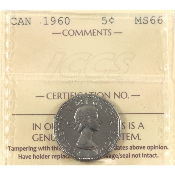 5-cent 1960 ICCS MS66