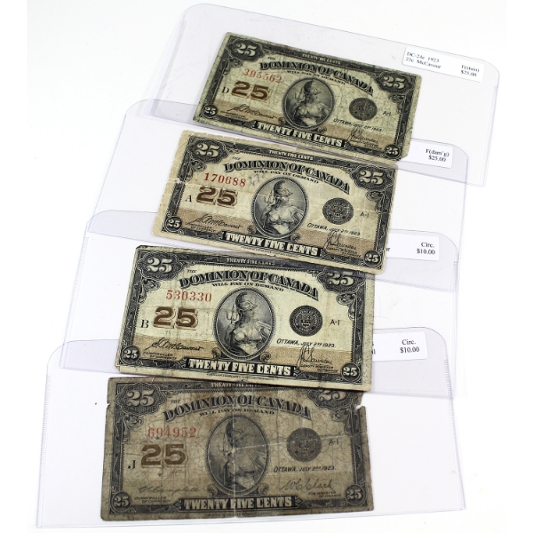 3x DC-24c & DC-24d 1923 Circ or Fine McCavour. 4pcs