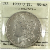 Image 1 : USA Silver 1900-O Morgan Dollar ICCS MS62