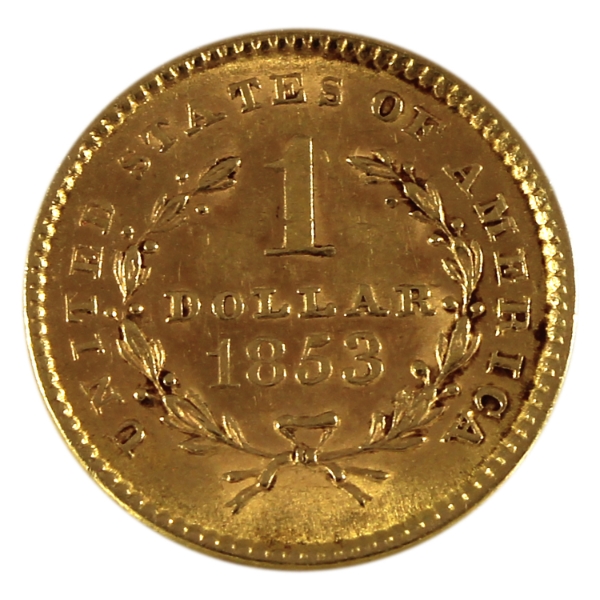 USA Gold 1853 Dollar UNC+