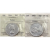 50-cent 1964 & 1966 ICCS PL66 Cameo. 2pcs.