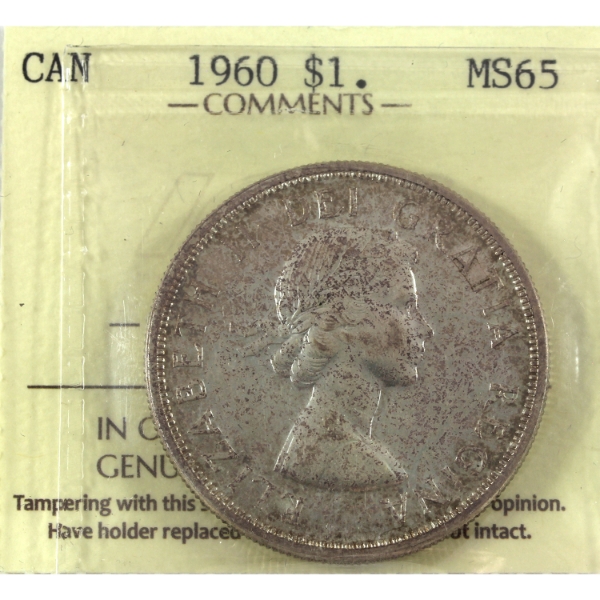 Silver $1 1960 ICCS MS65