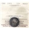Image 1 : 10-cent 1901 ICCS MS63