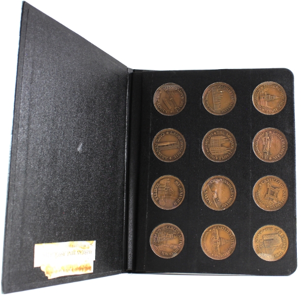 American Heritage Landmarks Series 1 First Edition 12 Bronze Medal Collection in Folder