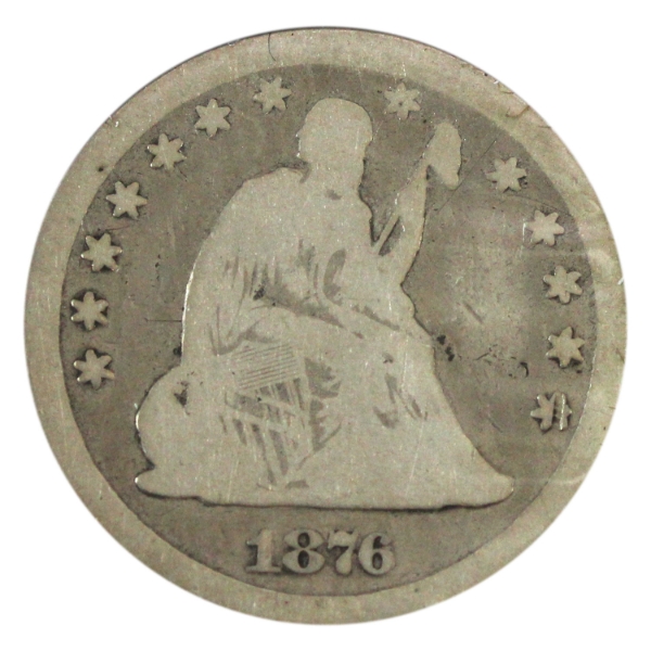 USA 1876 CC Quarter Dollar G-VG 