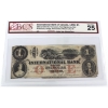 Image 1 : 380-10-04-04R 1858 $1 International Bank of Canada Two Signatures Red Protectors BCS VF25 Thompson