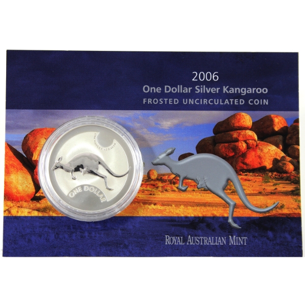 Australia Silver 2006 $1 Frosted Uncirculated Silver Kangaroo 1oz .999 Fine Coin, Still Sealed! 