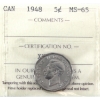Image 1 : 5-cent 1948 ICCS MS65