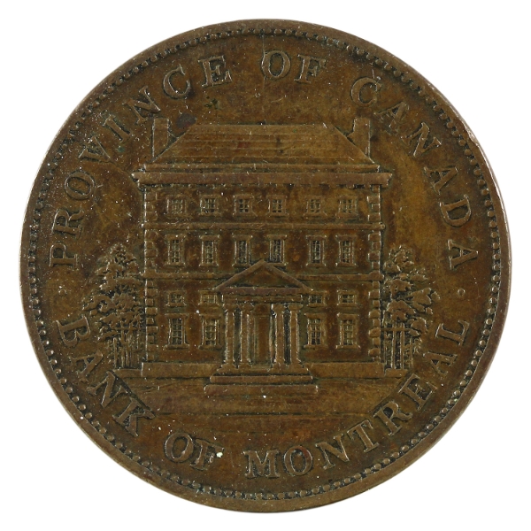 BR-526, CH-PC-2B 1842 Province of Upper Canada Bank of Montreal Penny Token EF