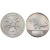 Image 1 : 2x 1oz Australia 2015 Funnel Web Spider & Niue 2021 Godzilla .999 Silver Rounds. 2pcs. (Tax Exempt) 