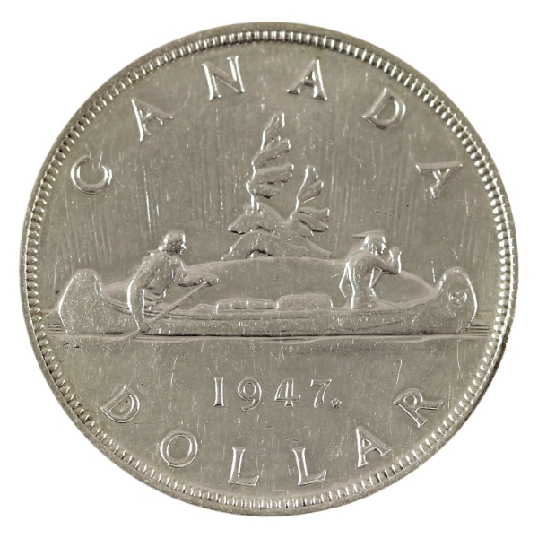 Silver $1 1947 Maple Leaf VF-EF