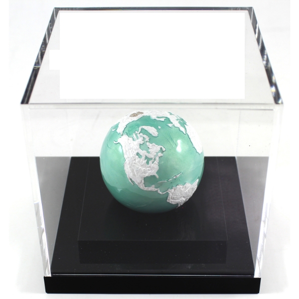 Barbados Silver 2023 $5 Frozen Marble 3oz Fine Silver Spherical Coin (Tax Exempt)