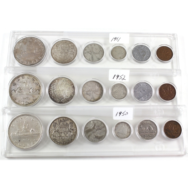 1950-1952 Year Sets. 3pcs.