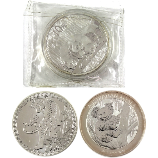 3x 1oz World 2013-2022 .999 Fine Silver Rounds. 3pcs. (Tax Exempt)