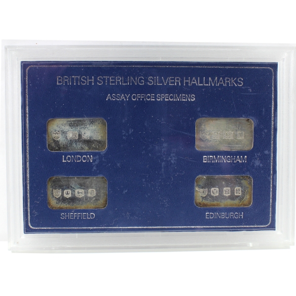 British Sterling Silver Hallmarks Assay Office Specimens Set Bradshaw & Darlington