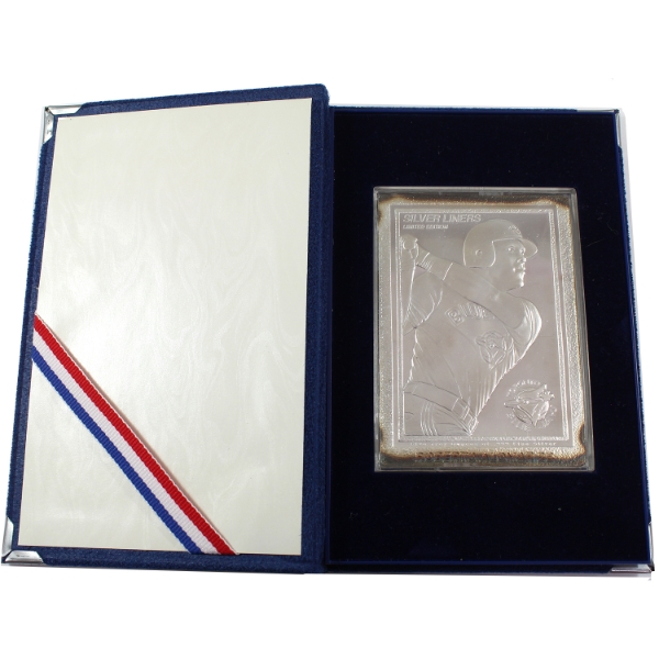 5oz Silver Liners 1993 Roberto Alomar Toronto Blue Jays .999 Fine Silver Trading Card ((Tax Exempt)