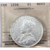 Image 1 : Silver $1 1936 ICCS MS63
