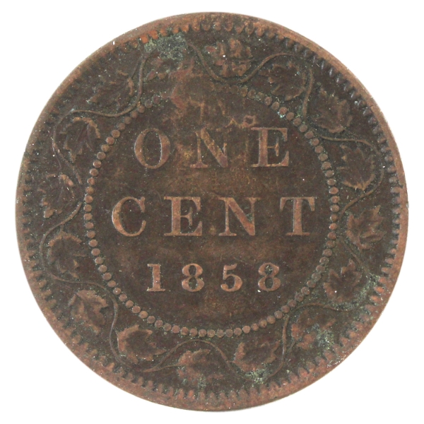 1-cent 1858 Very Fine (impaired)