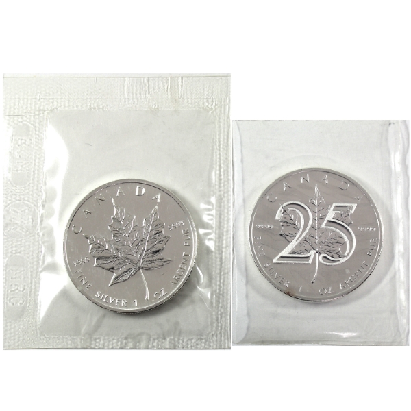 2x 1oz 2007 & 2013 $5 Silver Maple Leaf .9999 Fine Silver Rounds. 2pcs. (Tax Exempt)