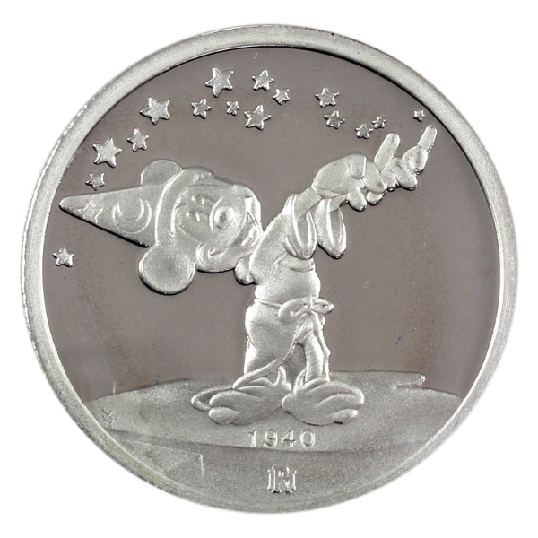 Rare Mint Inc/Walt Disney Company 1988 Mickey: 60 Years With You .999 Fine Silver Coin (Tax Exempt)