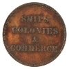 Image 2 : BR-997, CH# PE-10-40 1835 PEI Ships, Colonies, & Commerce Token Die Break VF