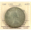 Image 1 : Silver $1 1955 Arnprior w/ DB ICCS AU55