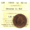 Image 1 : 1-cent 1882H Obverse 2 ICCS MS64 Red