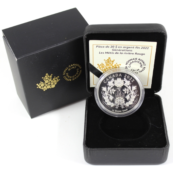 2022 $20 Generations: The Red River Métis 1oz .9999 Fine Silver Coin (Tax Exempt)