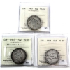 Image 1 : 50-cent 1907, 1910 Edwardian Leaves & 1911 ICCS VG-10. 3pcs
