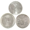 Image 1 : 3x 1oz World 2014-2022 Assorted .999 Fine Silver Rounds. 3pcs. (Tax Exempt)