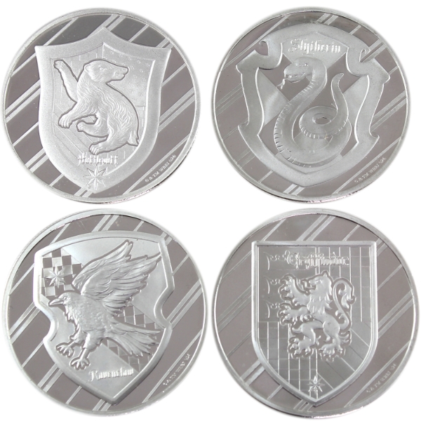 4x 1oz Harry Potter Houses of Hogwarts .999 Fine Silver Rounds. 4pcs (Tax Exempt)