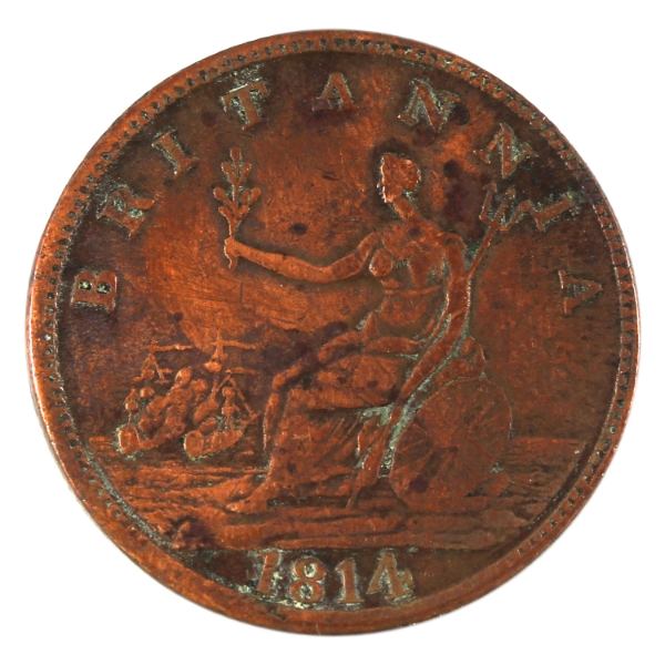 CH# NS-7B1 1814 Nova Scotia Broke Britannia Token VF (Old Cleaning)