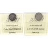 Image 2 : Newfoundland 10-cent 1873 Obverse 2 G6 & 1882H F12 (Cleaned) ICCS. 2pcs.