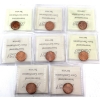 Image 2 : 1-cent 1982, 1983 Far Beads, 1983 Near Beads, 1984, 1985 Blunt 5, 1987, 1988 & 1989 ICCS MS65 Red
