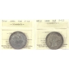 Image 1 : Newfoundland 50-cent 1885 & 1888 F12 ICCS. 2pcs.
