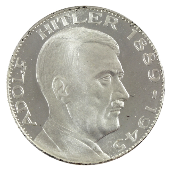 RARE Germany 1945 Hitler Commemorative Medal, 34mm.