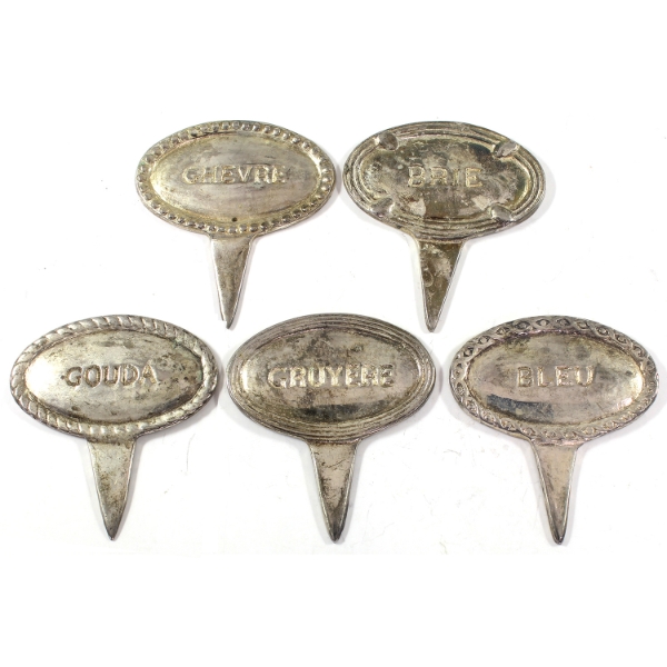 Lot of 5x Vintage Pottery Barn Cheese Markers. 5pcs