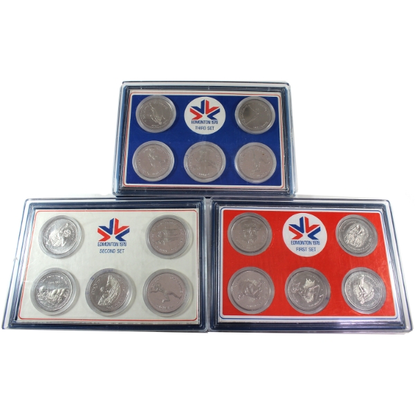 Edmonton Token Sets 1st, 2nd & 3rd Editions. 3 Sets w/ 15 coins in total. 