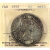 Image 1 : Silver $1 1958 ICCS MS63