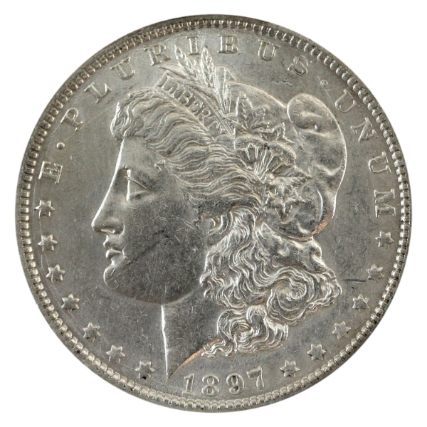 USA Silver 1897-O Morgan Dollar AU-UNC (Scratched)