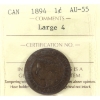 Image 1 : 1-cent 1894 Large 4 ICCS AU55