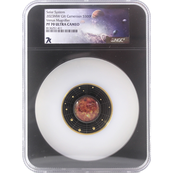 Cameroon Silver 2023MW 500 Francs Solar System - Venus Magnifier .999 Fine Silver Coin NGC PF70 UC