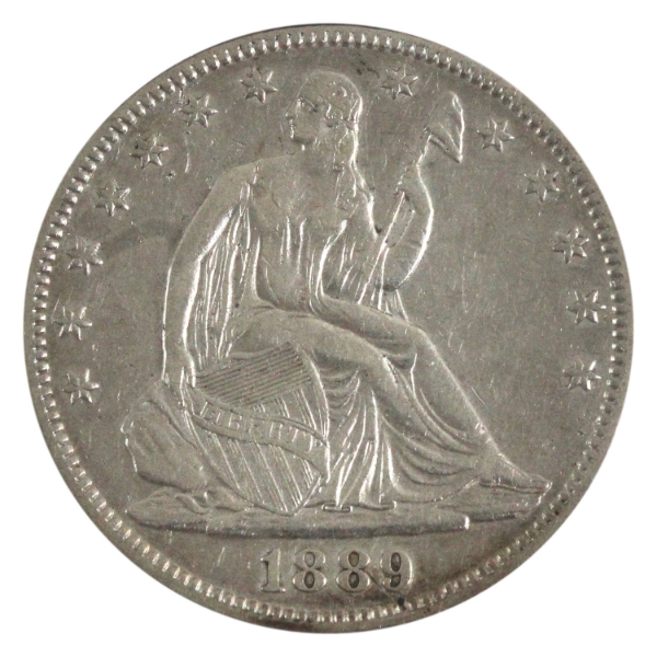 USA Silver 1889 Seated Liberty Half Dollar Extra Fine