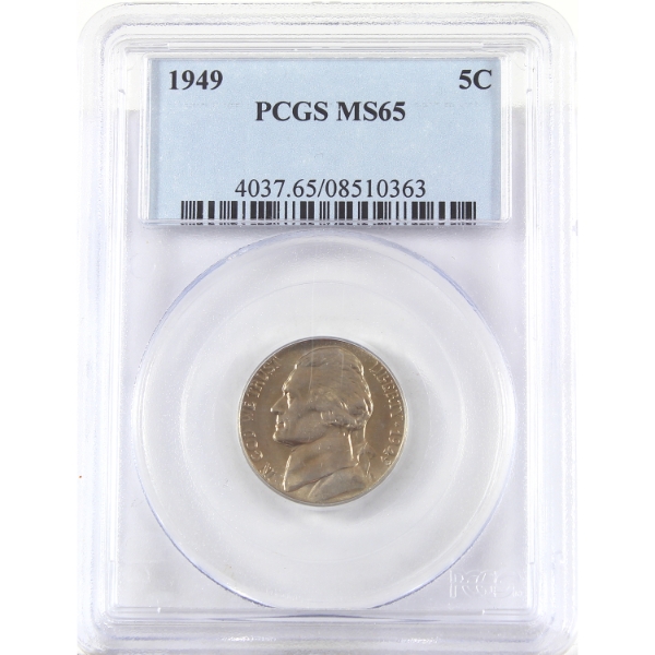 USA 1949 Jefferson Nickel PCGS MS65