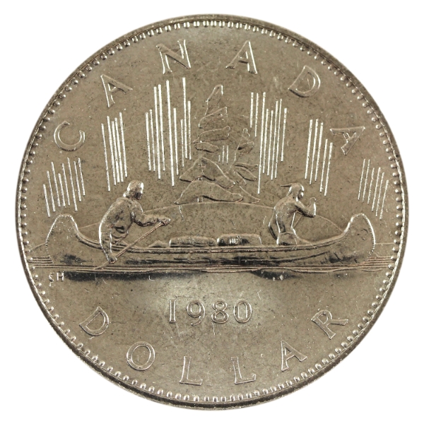 Nickel $1 1980 Double Struck on Obverse UNC