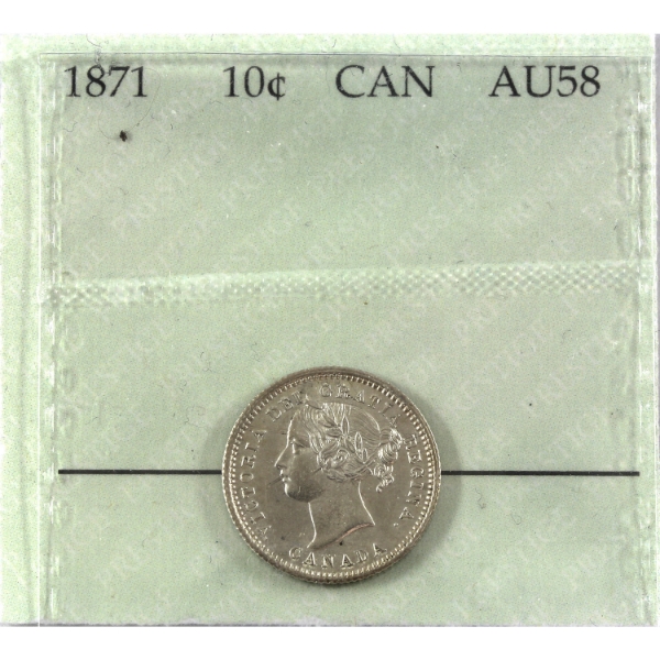 10-cent 1871 Prestige Certified AU58