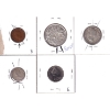 Image 2 : ERRORS 1940-1968 1-cent to 50-cent with Rotated Dies (22.5 Degrees). 5pcs. 
